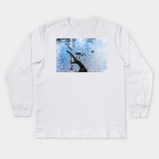 Great white egret and a Snowy egret Kids Long Sleeve T-Shirt